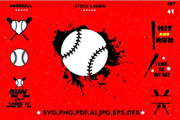 Baseball Bundle: Graphics for Crafts and Content