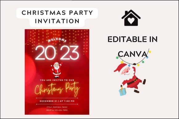 Christmas Party Invitation Template: Graphics for Holiday Design