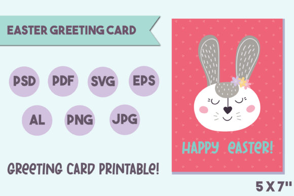 Easter Greeting Card: Graphics & Print Templates
