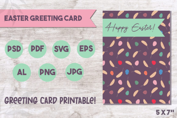Easter Greeting Card Graphics & Print Templates