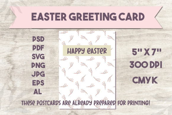 Easter Printable Greeting Card: Graphics and Print Templates