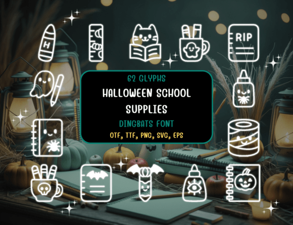 Halloweenschoolsupplies Regular: Fonts & Dingbats for Creative Marketing