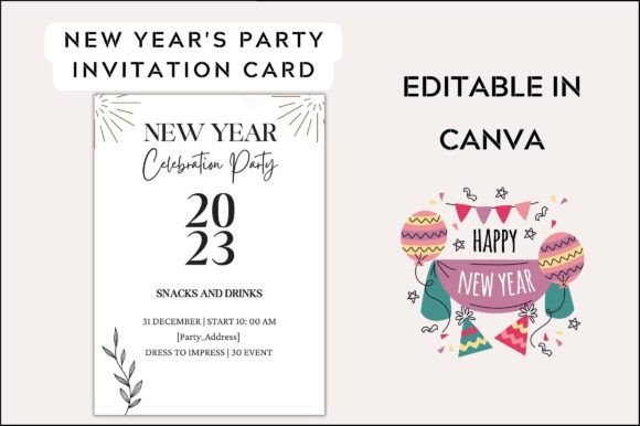 New Year Party Invite Sharable Graphics
