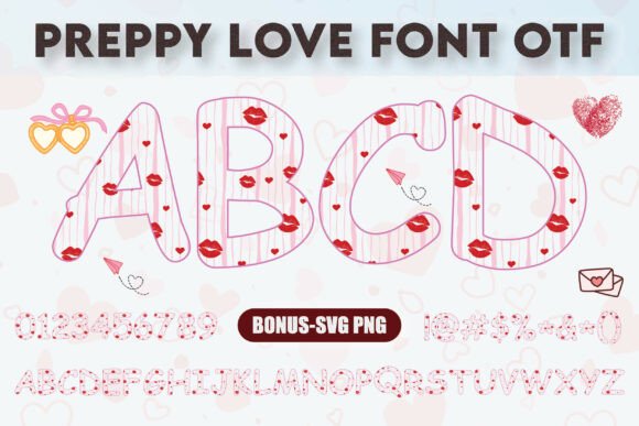 Preppy Love Fonts for Decorative Crafting