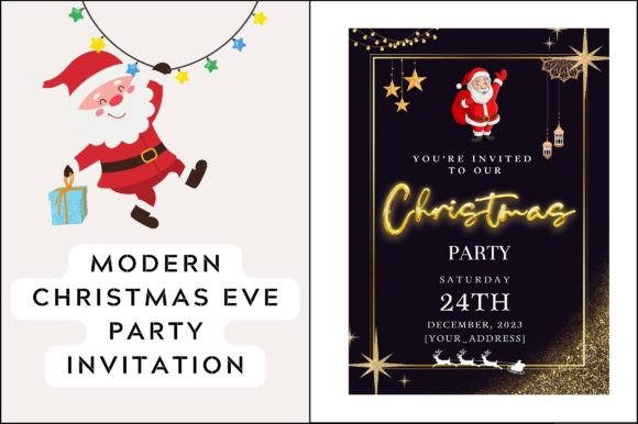 Printable Christmas Eve Party Invitation Graphics