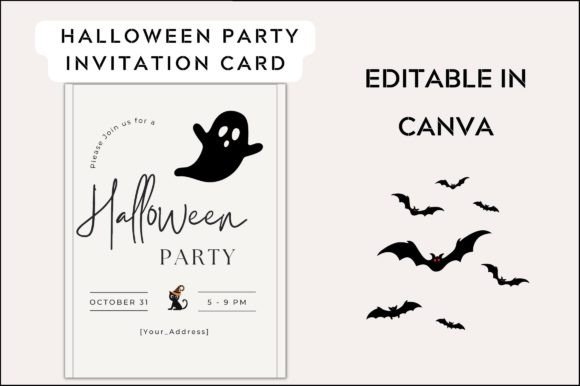 Printable Halloween Invitations Cards: Graphics for Creative Marketing