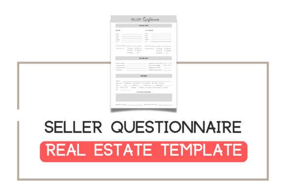 Realtor Seller Questionnaire Template: Graphics for Real Client Projects