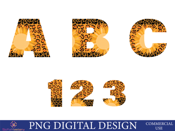 Sunflower Leopard Cheetah Font: Graphics for Crafts